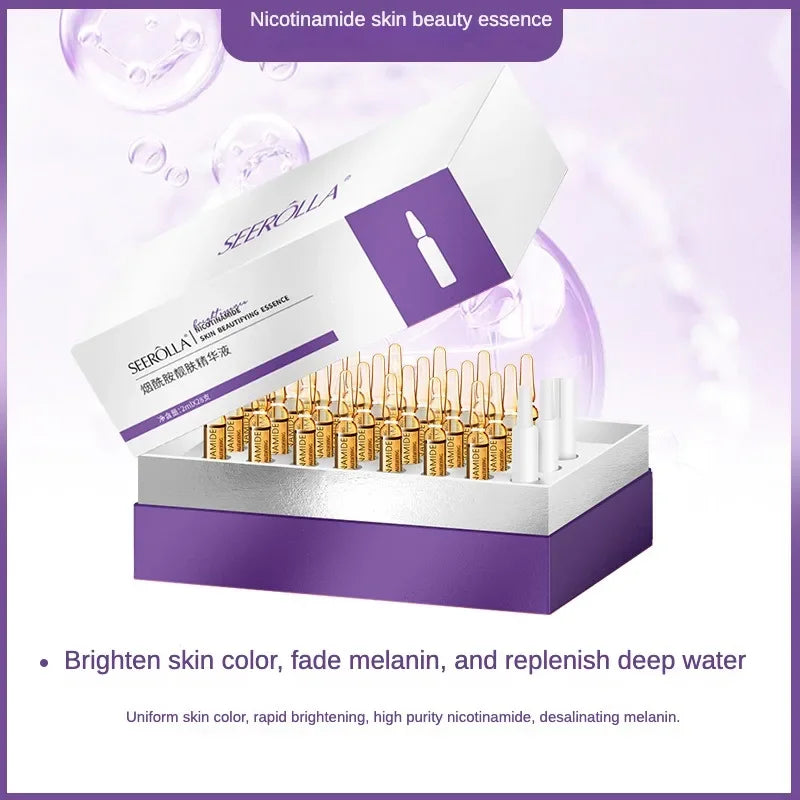 Hyaluronic Acid Peptide Whitening Serum Remove Dark Spots Melanin Brighten Shrink Pores Moisturizing Fade Fine Lines