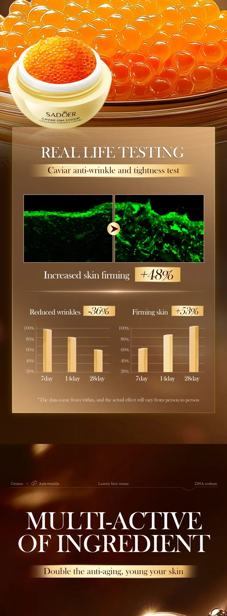 Anti-Wrinkle Face Cream Collagen Pearl Firming Lift Fade Fine Lines Caviar Moisturizing Smooth Brighten Korean Skin Care Product